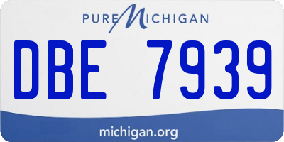 MI license plate DBE7939