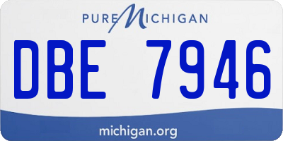 MI license plate DBE7946