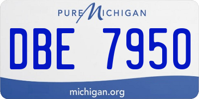 MI license plate DBE7950