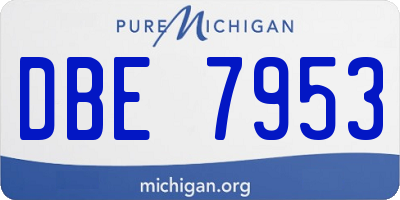 MI license plate DBE7953