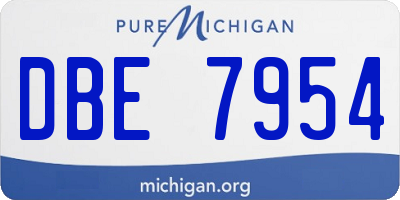 MI license plate DBE7954