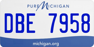 MI license plate DBE7958