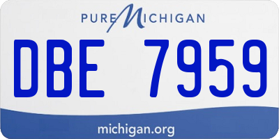 MI license plate DBE7959