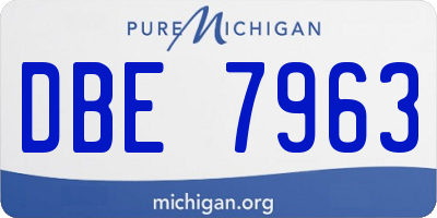 MI license plate DBE7963