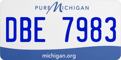 MI license plate DBE7983
