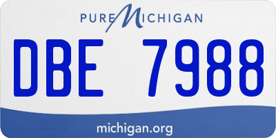 MI license plate DBE7988