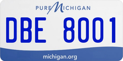 MI license plate DBE8001