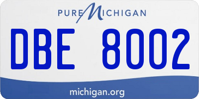 MI license plate DBE8002