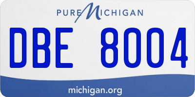 MI license plate DBE8004