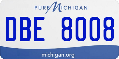 MI license plate DBE8008