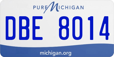 MI license plate DBE8014