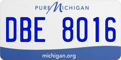 MI license plate DBE8016