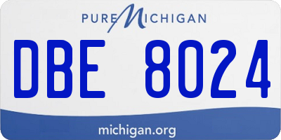 MI license plate DBE8024