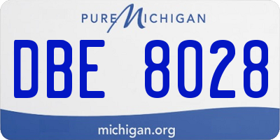 MI license plate DBE8028