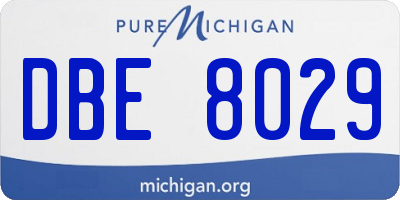 MI license plate DBE8029