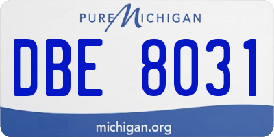 MI license plate DBE8031