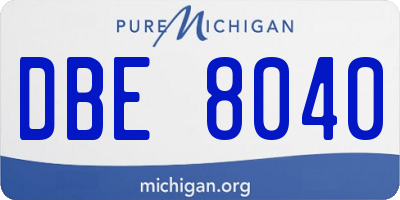 MI license plate DBE8040