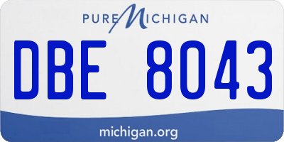 MI license plate DBE8043