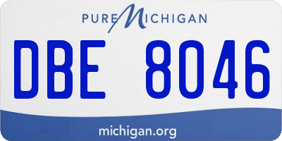 MI license plate DBE8046