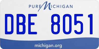 MI license plate DBE8051