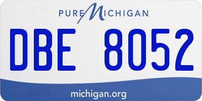 MI license plate DBE8052