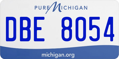 MI license plate DBE8054