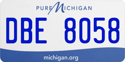 MI license plate DBE8058