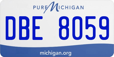 MI license plate DBE8059