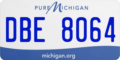 MI license plate DBE8064