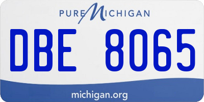MI license plate DBE8065