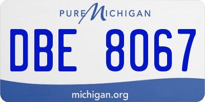 MI license plate DBE8067