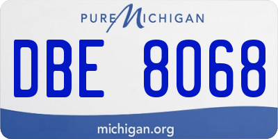 MI license plate DBE8068