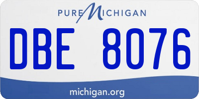 MI license plate DBE8076