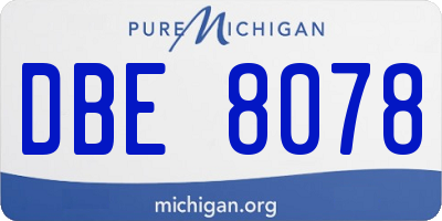 MI license plate DBE8078