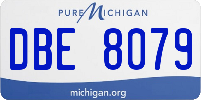 MI license plate DBE8079