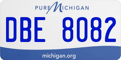 MI license plate DBE8082