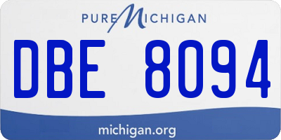 MI license plate DBE8094