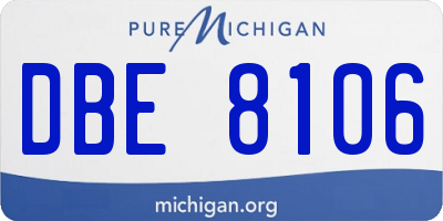 MI license plate DBE8106