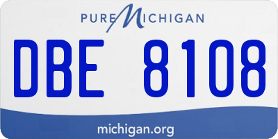MI license plate DBE8108
