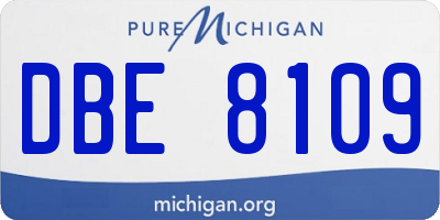 MI license plate DBE8109