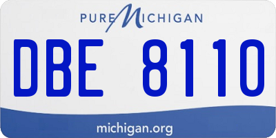 MI license plate DBE8110