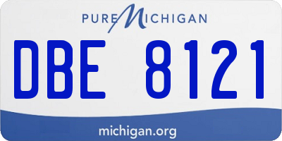 MI license plate DBE8121