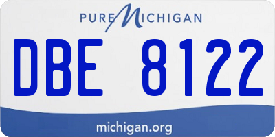 MI license plate DBE8122