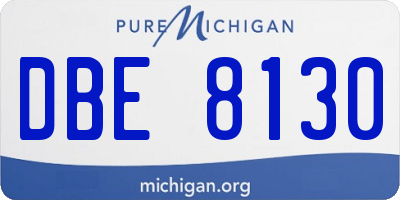MI license plate DBE8130