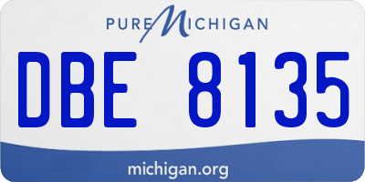 MI license plate DBE8135