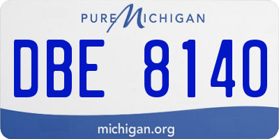 MI license plate DBE8140