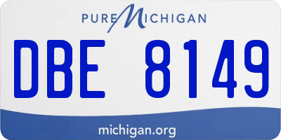 MI license plate DBE8149