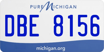 MI license plate DBE8156