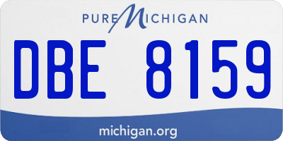 MI license plate DBE8159