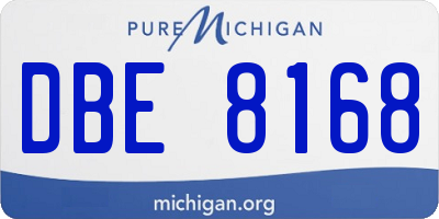 MI license plate DBE8168